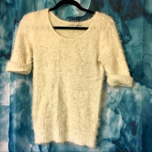 Ivory Eyelash 3/4 Sleeve Sweater - Picture 1 of 3